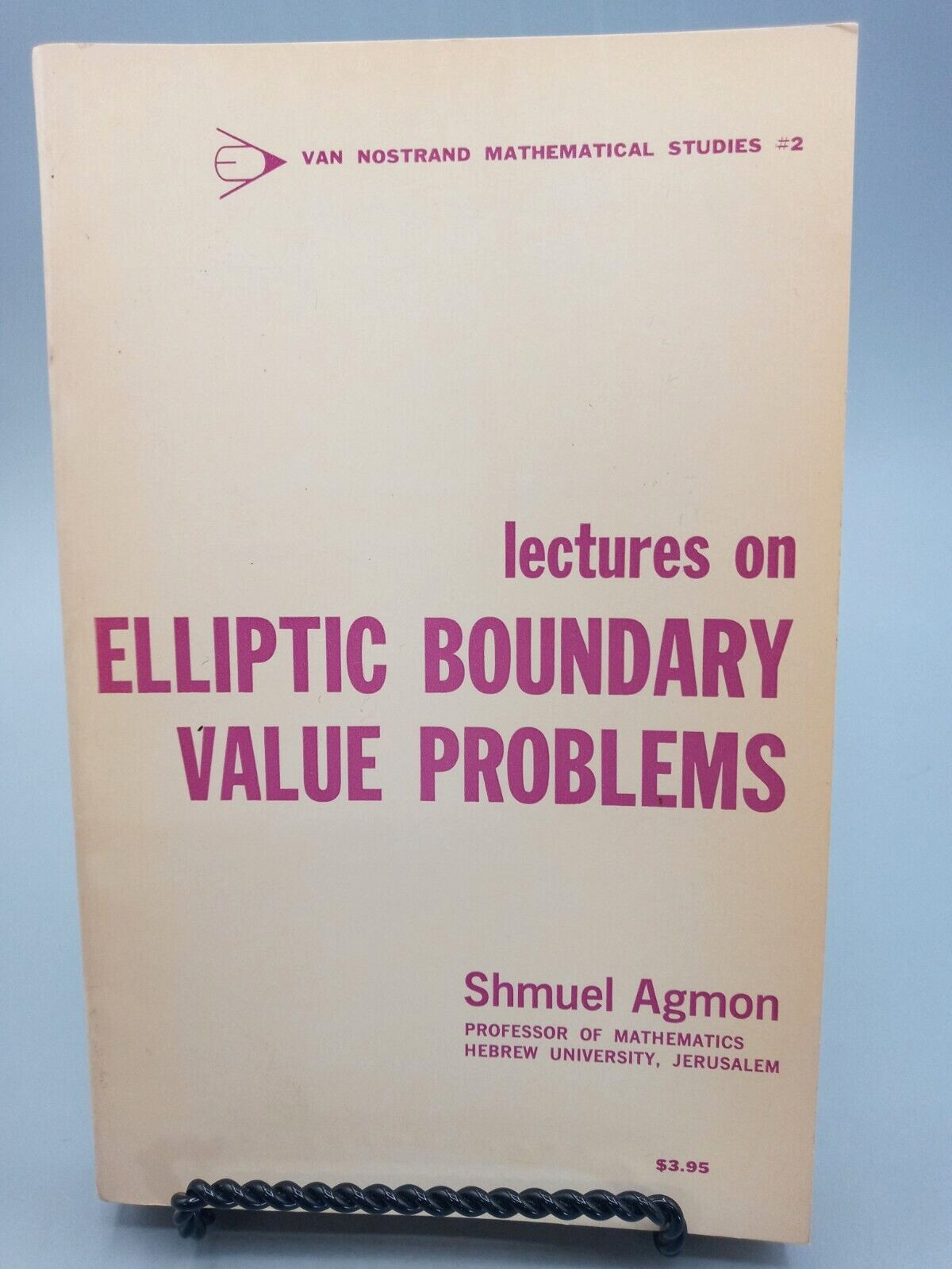 Lecture on Elliptic Boundary Value Problems ~ Shmuel Agmon ~ 1965 PB