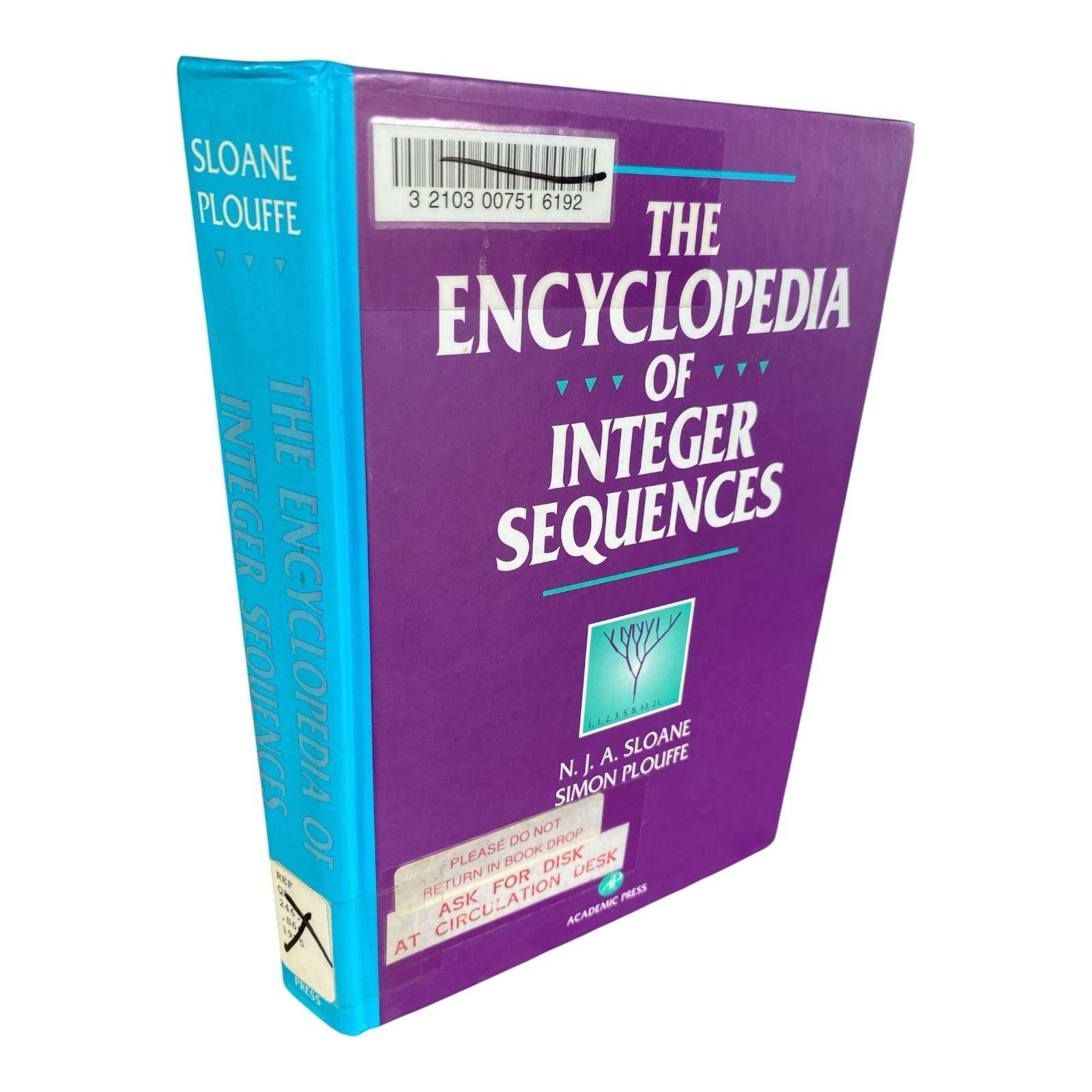 Encyclopedia of Integer Sequences Sloane Plouffe HC Academic Press Ex Library