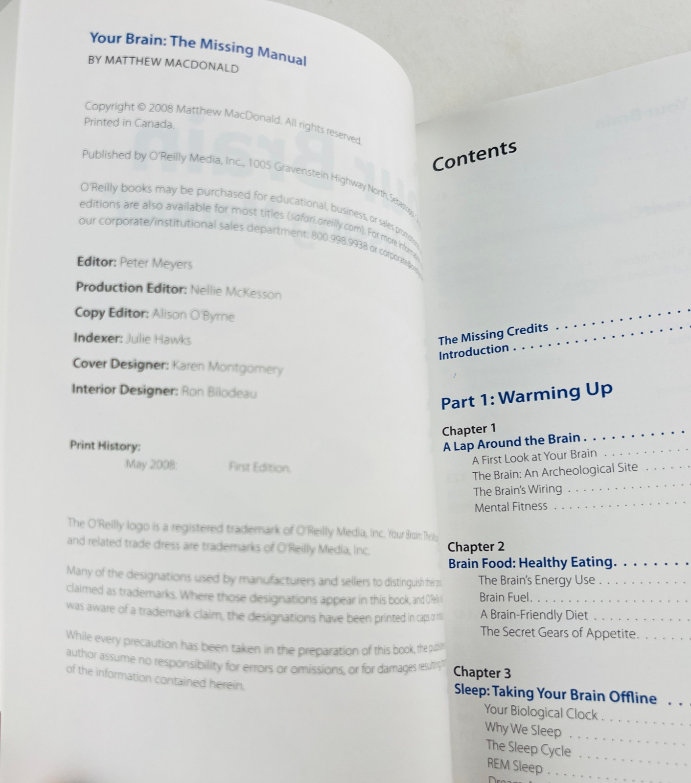 Your Brain The Missing Manual Matthew MacDonald Neuroscience Psychology Book