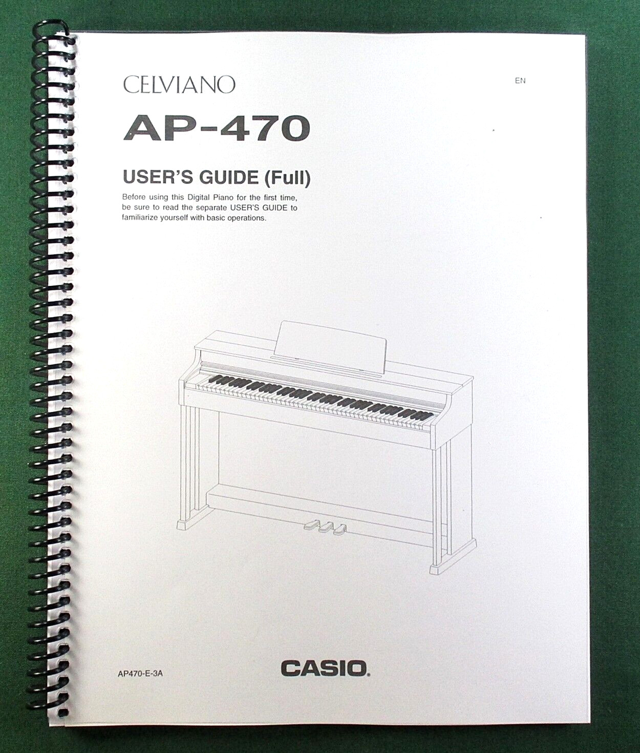 Casio AP-470 Instruction Manual: 62 Pages Coil Bound & Protective Covers!