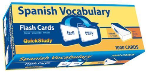 Spanish Vocabulary Flash Cards (1000 cards): a QuickStudy Reference Tool