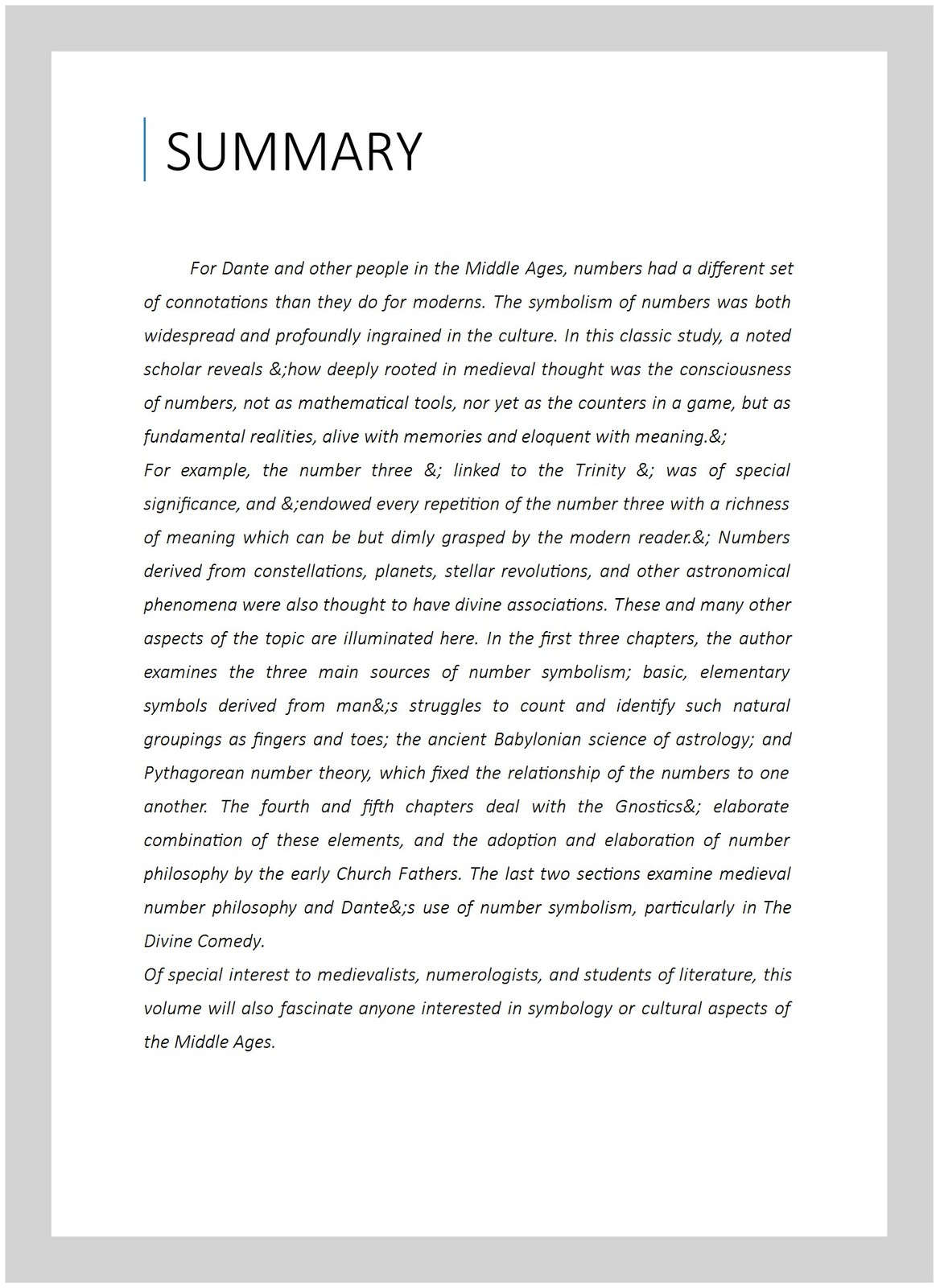 Medieval Number Symbolism : Its Sources, Meaning, and Influence on Thought an…