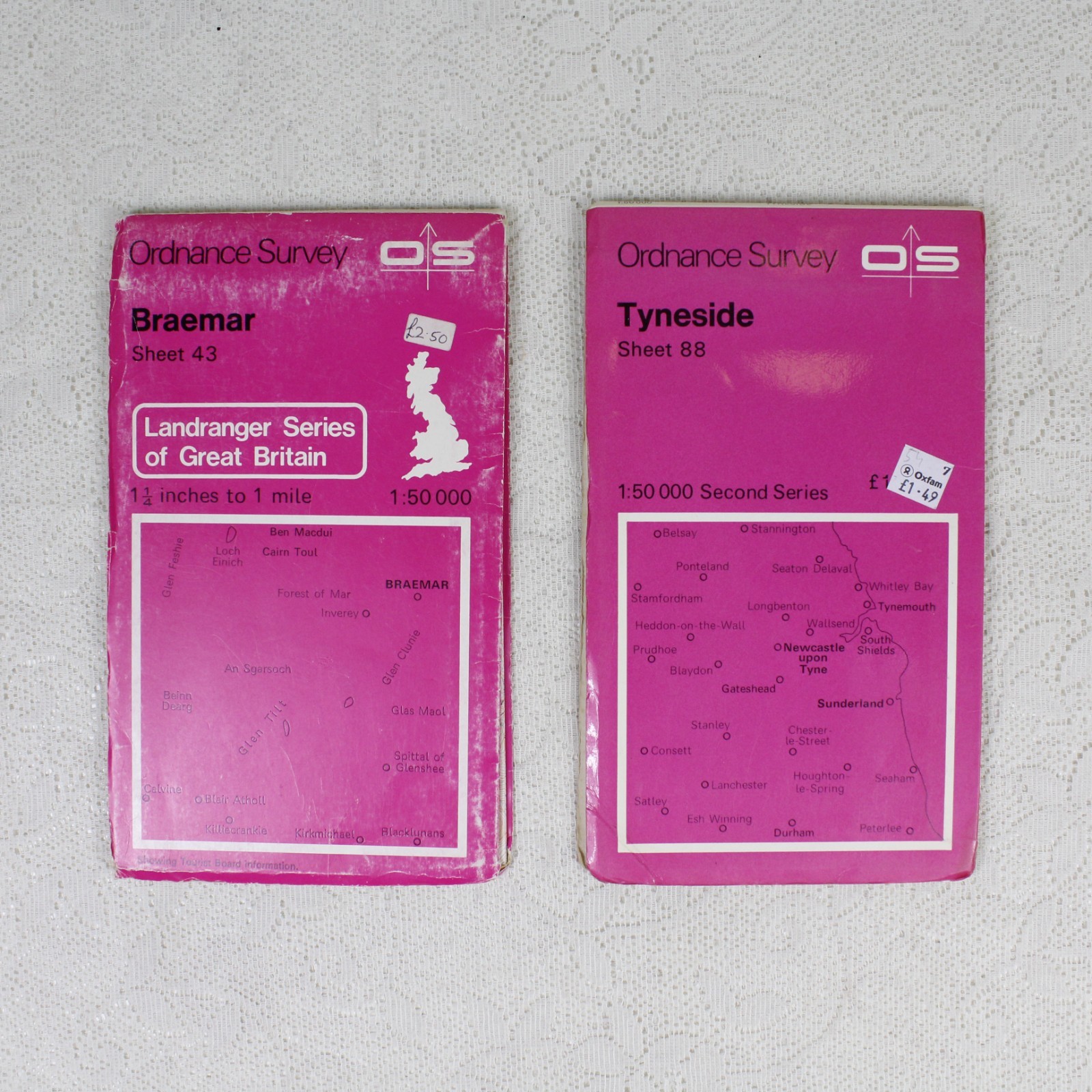 Vintage Tourist Maps Bundle United Kingdom Ordnance Survey Scotland England