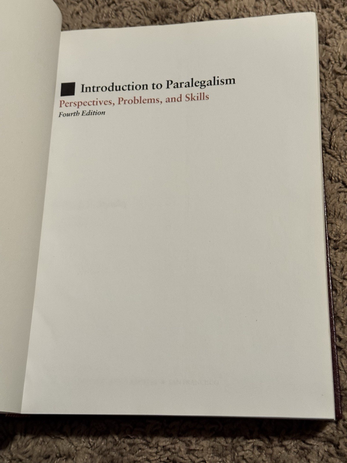 Introduction to Paralegalism By William Statsky 4th Fourth Edition Text Book