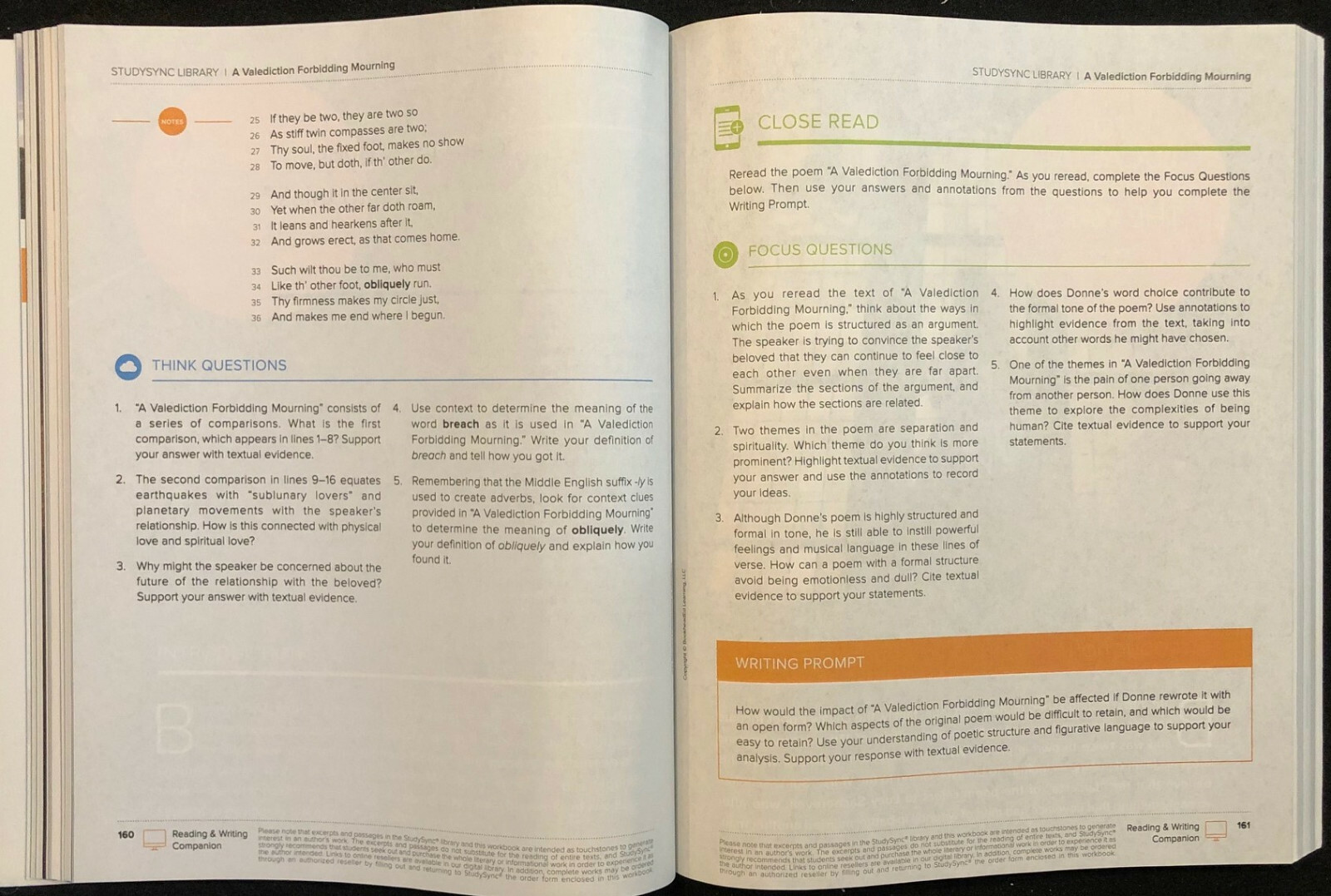 12th – STUDY SYNC Teacher Resource Companion & Reading/Writing Student Companion
