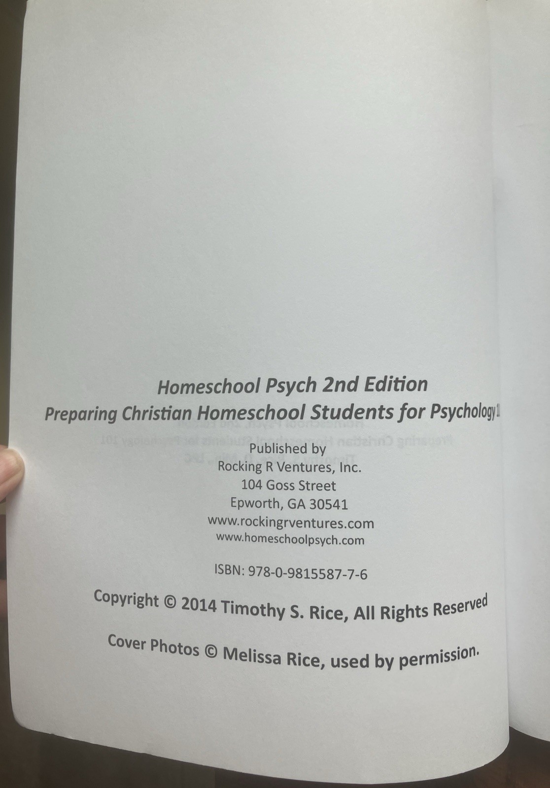 Homeschool Psych 2nd Edition: Preparing Christian Homeschool Students 101 Rice