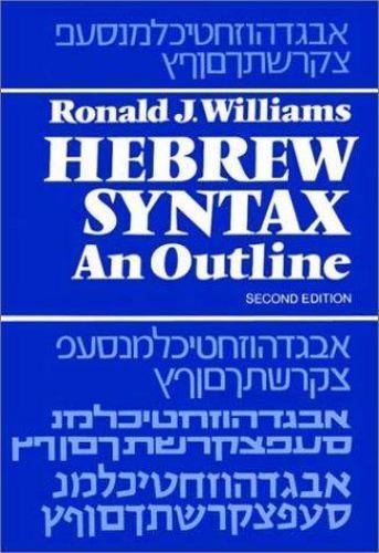 Hebrew Syntax – 0802022189, Ronald J Williams, paperback