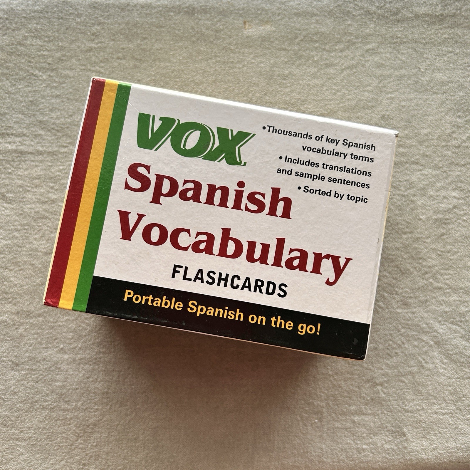 VOX Spanish Vocabulary Flashcards Key Terms With Translations Sorted By Topic