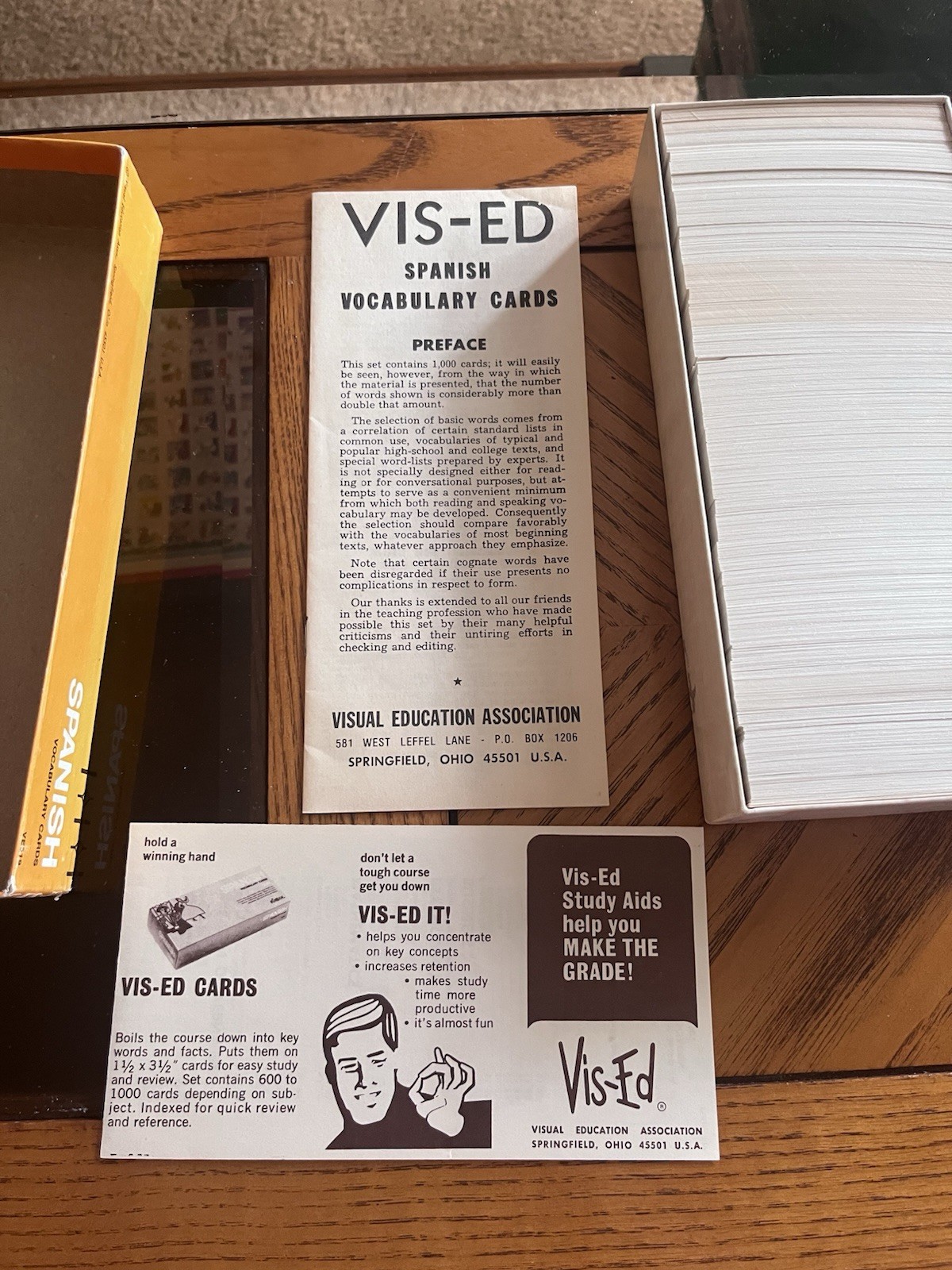 Vis-Ed Spanish Vocabulary Flashcards 1000 Cards Visual Education Association