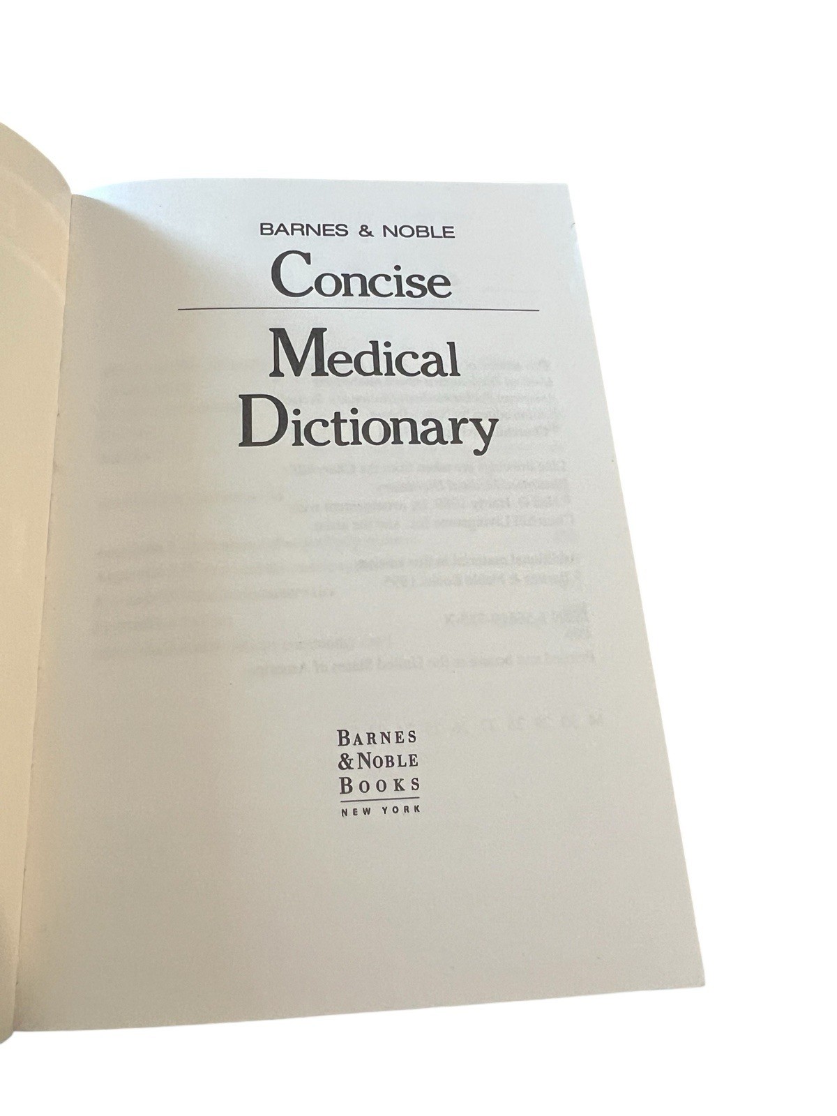 Barnes and Noble Concise Medical Dictionary Paperback Barnes and