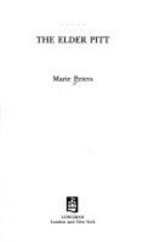 The Elder Pitt (Profiles in Power) by Marie Peters