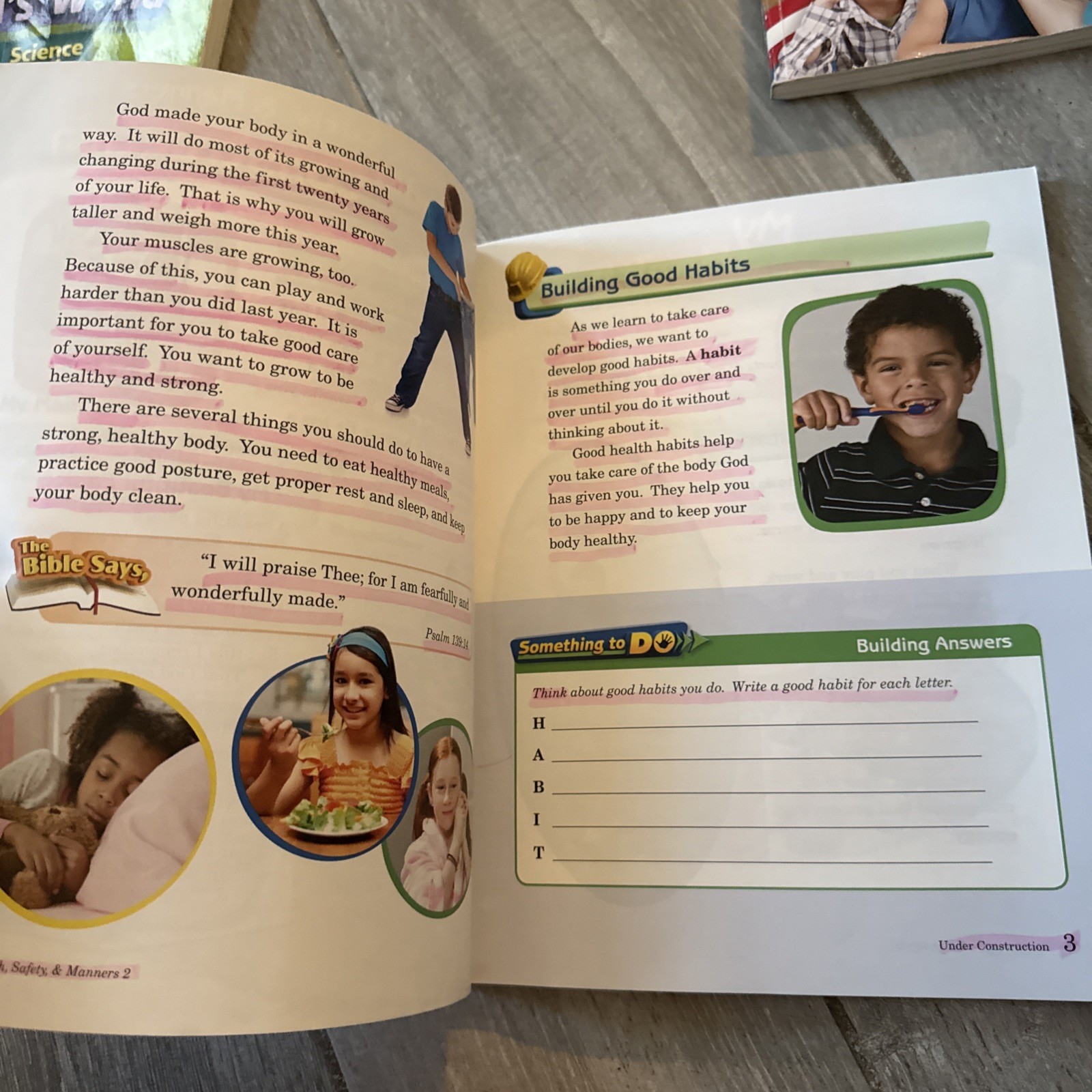 Abeka Lot of 3 Readers Our America Enjoying God’s World Health Safety 2nd grade