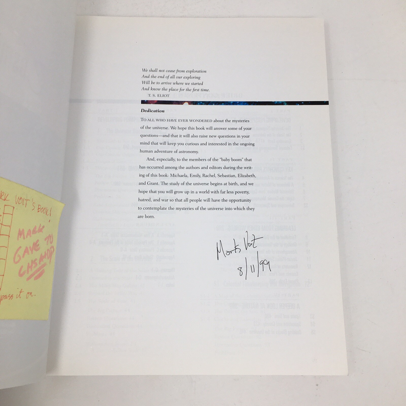 The Cosmic Perspective Signed by Mark Voit , Donahue Bennett Schneider Astronomy