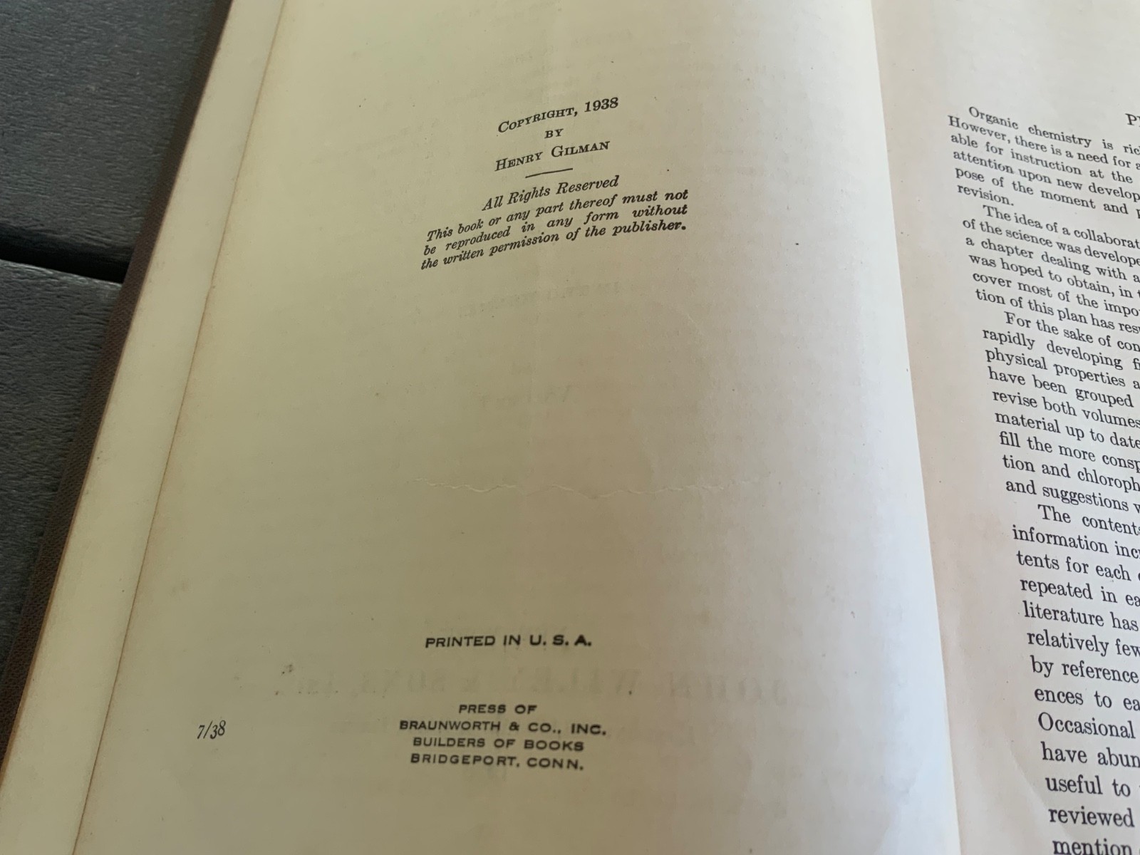 VINTAGE Organic Chemistry Advanced Treatise Gilman 1938 Volume one I USED