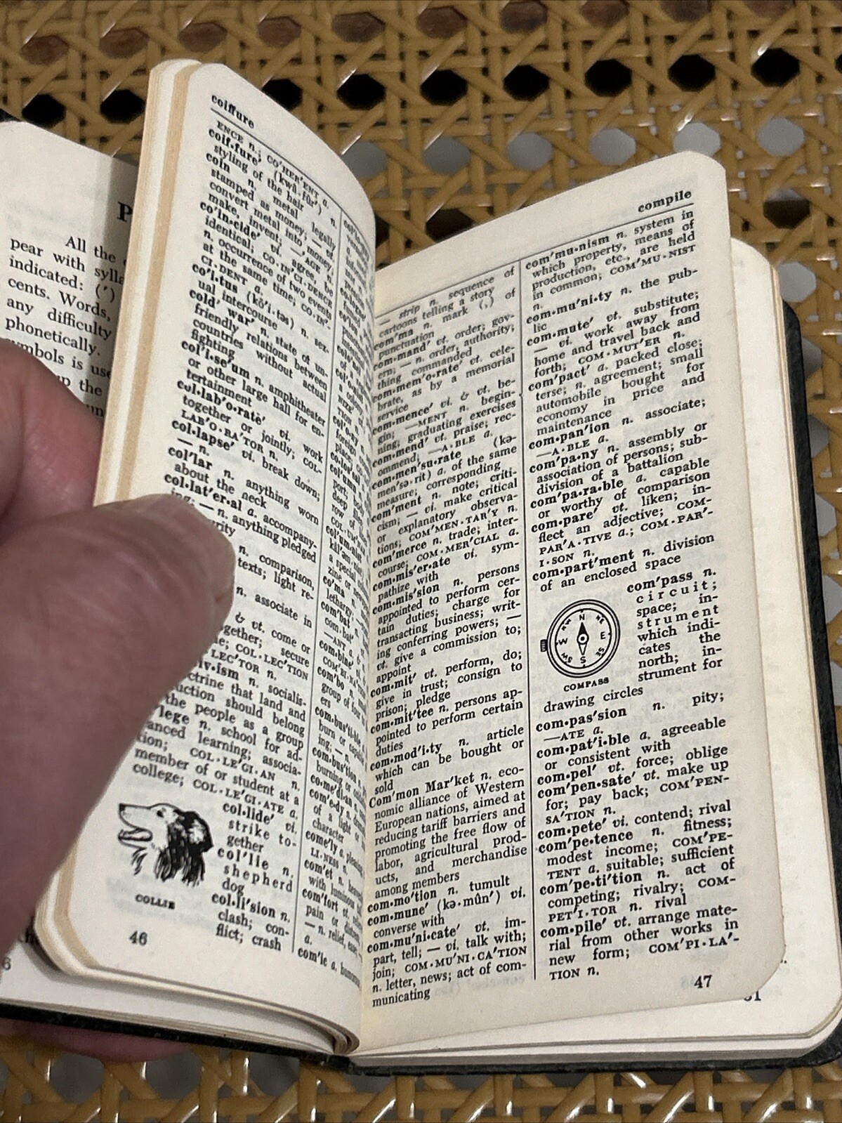 Pocket Size Vintage Webster Dictionary: Modern Revision (1965)