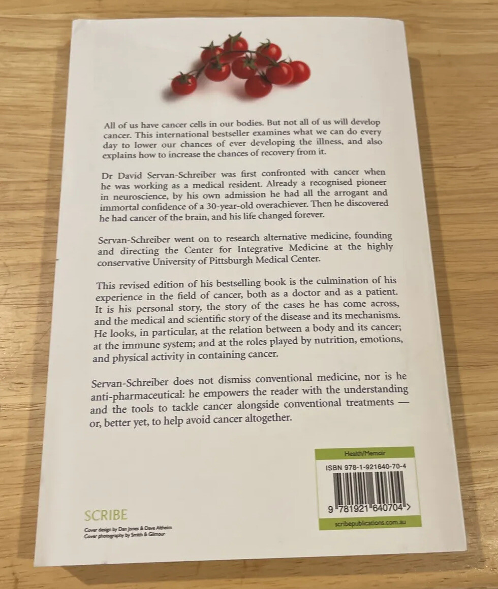 Anticancer: A New Way of Life David Servan-Schreiber PB Book + Pocket Guide
