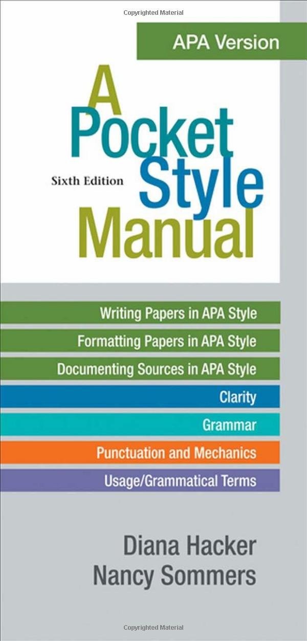 A Pocket Style Manual, APA Version – spiral_bound Hacker, Diana|Sommers, Nan…