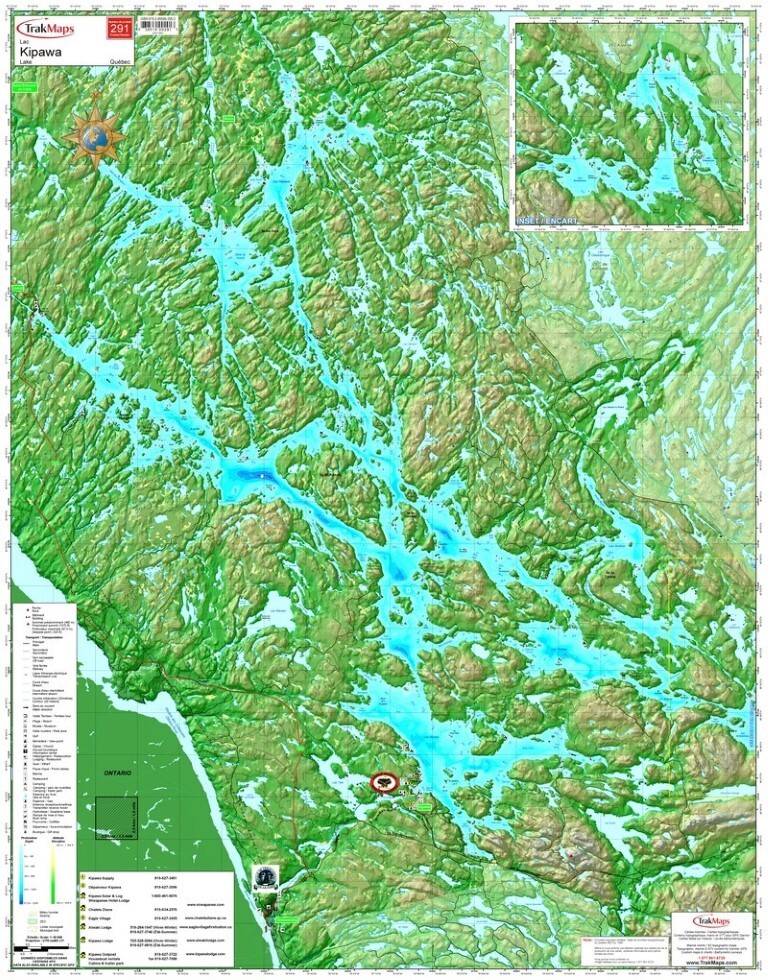 Kipawa Lake | Waterproof Chart | 28 x 36