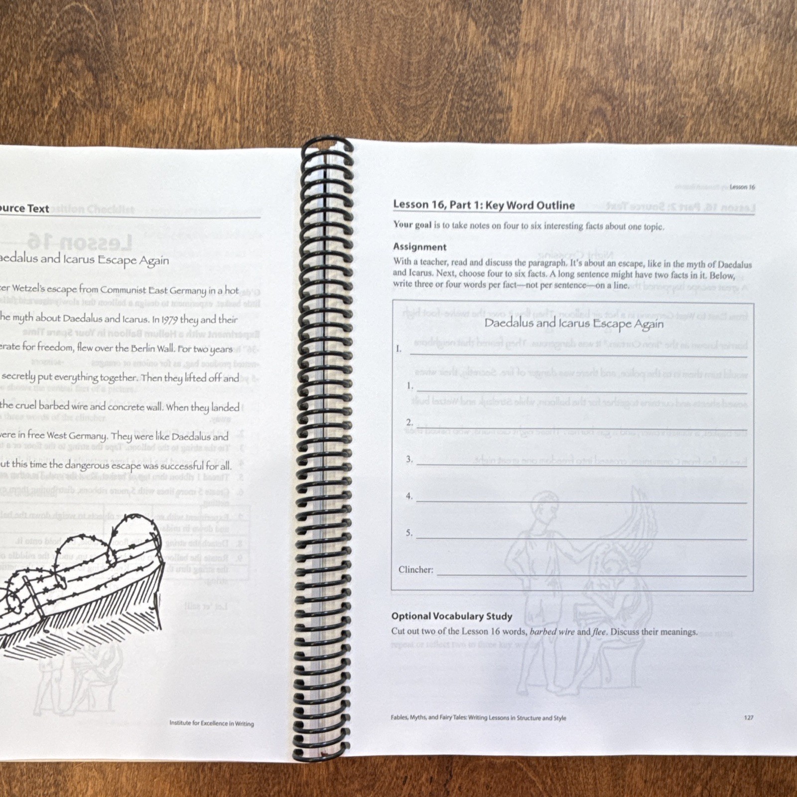 IEW Fables, Myths, and Fairy Tales Student Book Spiral by Maria Gerber Writing