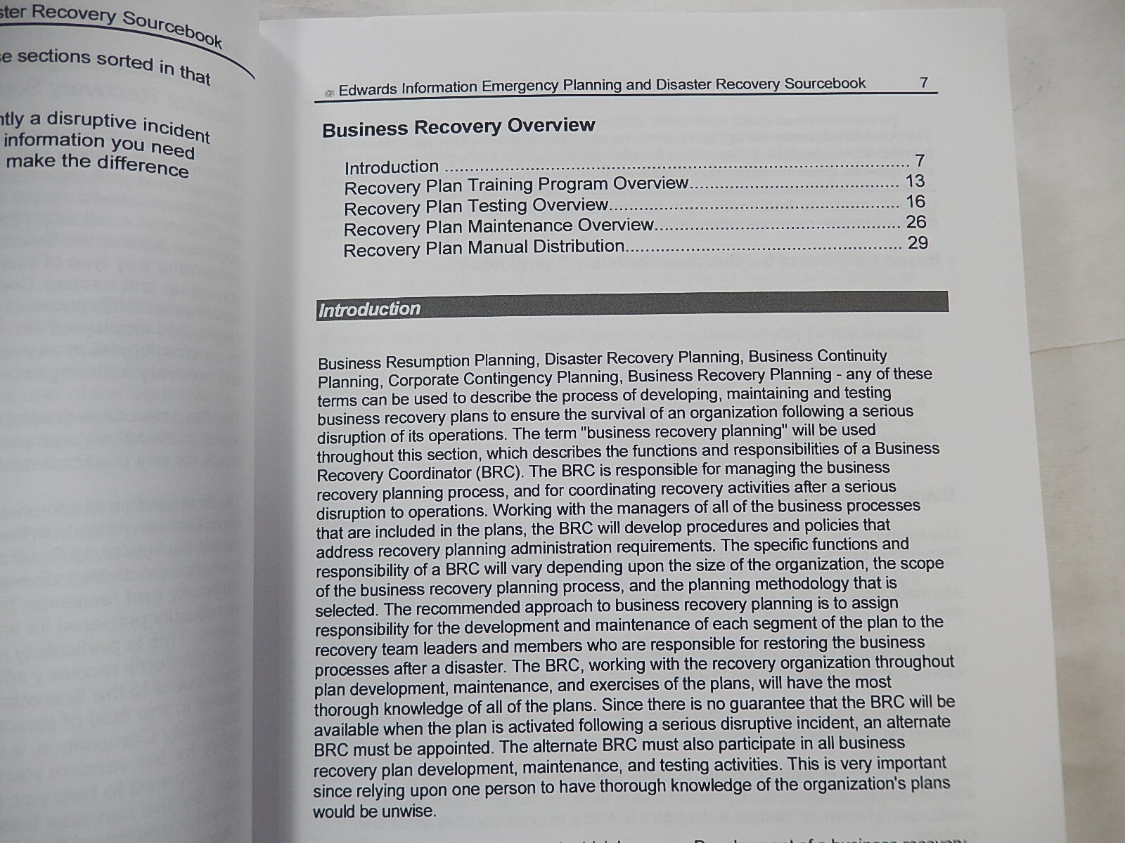 Emergency Planning and Disaster Recovery Sourcebook, 2013, 20th Edition, Edwards