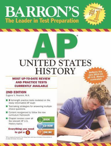 Barron’s AP United States History with CD-ROM by Eugene V. Resnick (2014, Book,