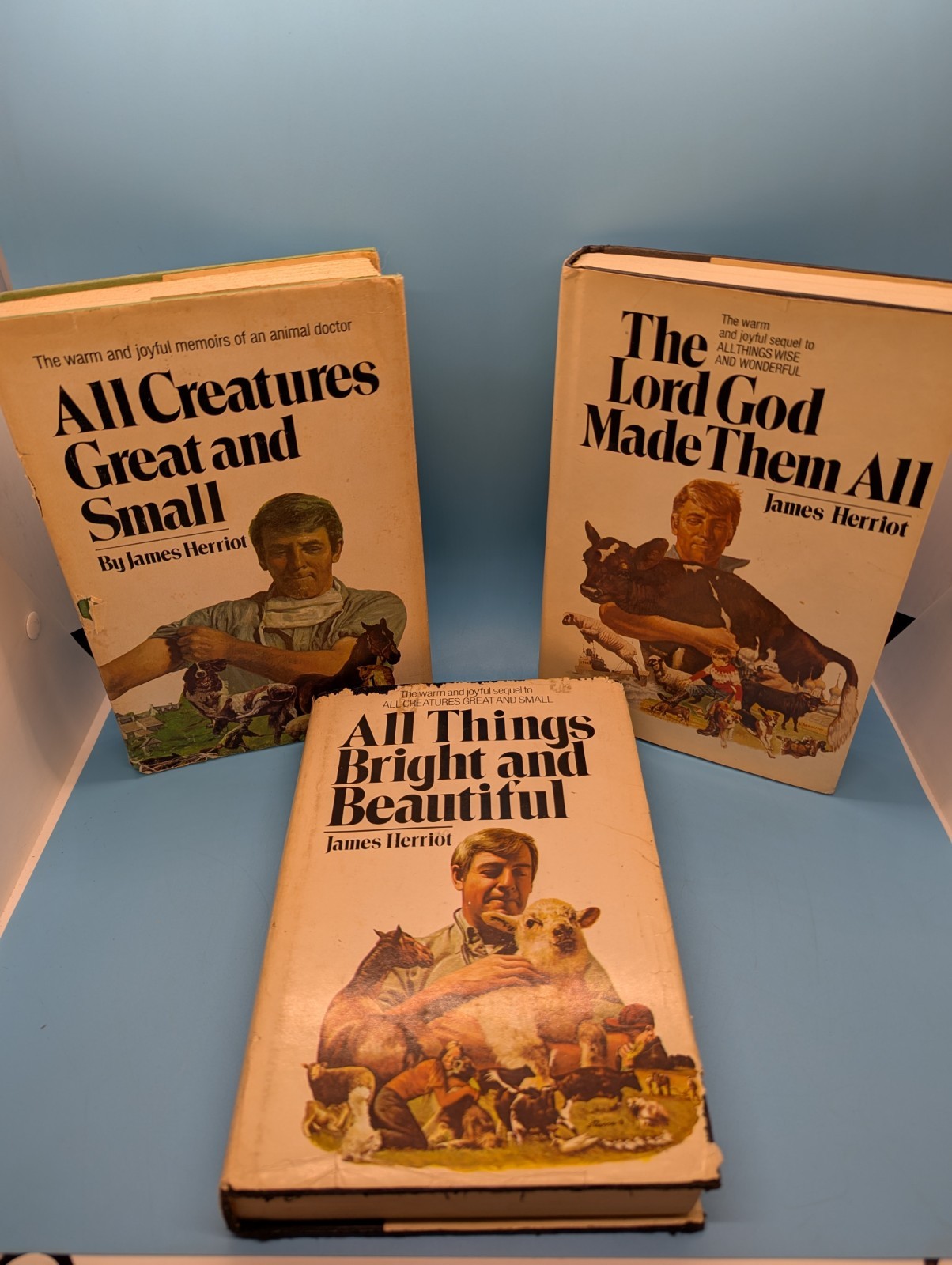 James Herriot Lot Of 3 Books Hardcover (All Tnings Bright, All Creatures, The Lo