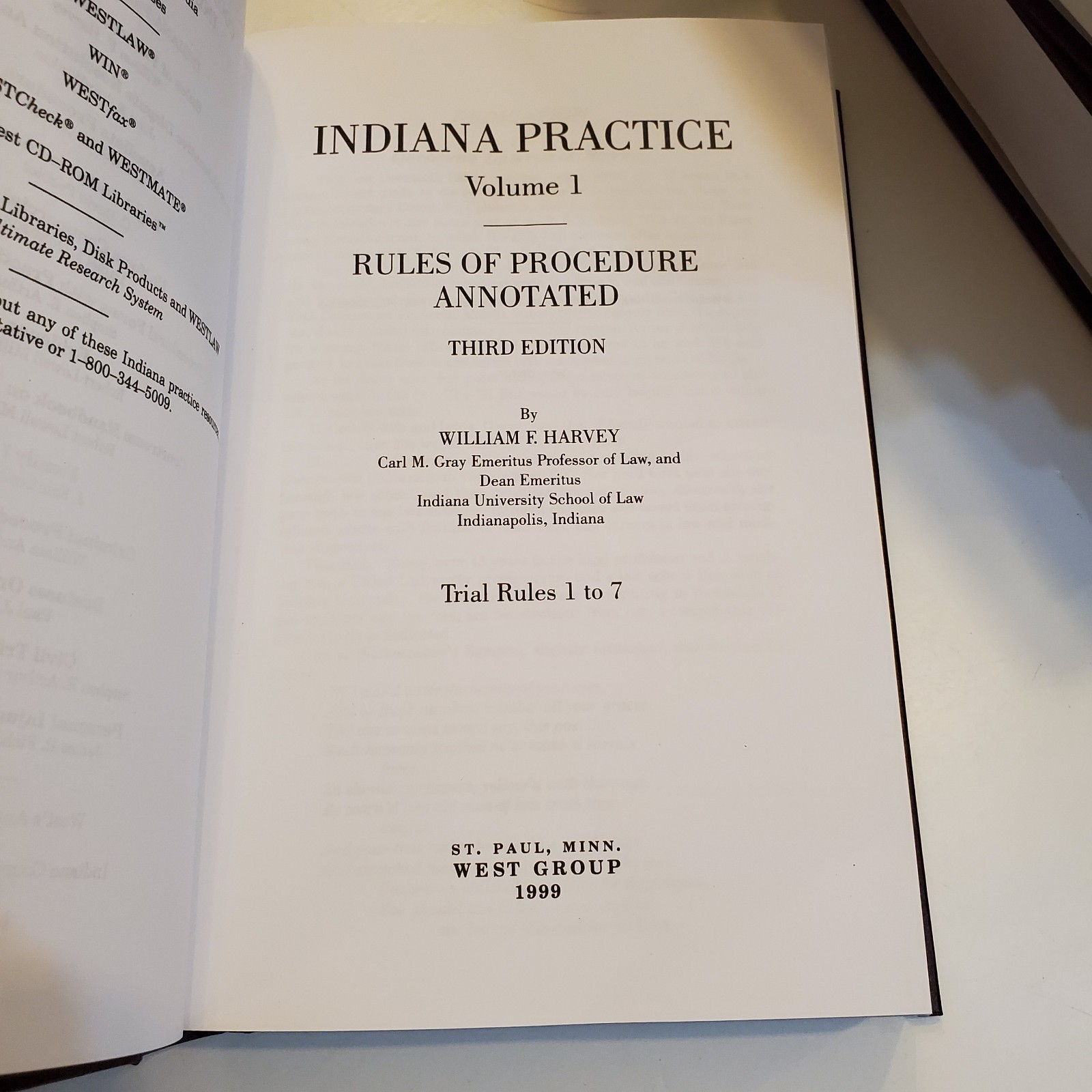 Indiana Practice+Supplements Trial Rules Of Procedure Annotated Forms Law Books