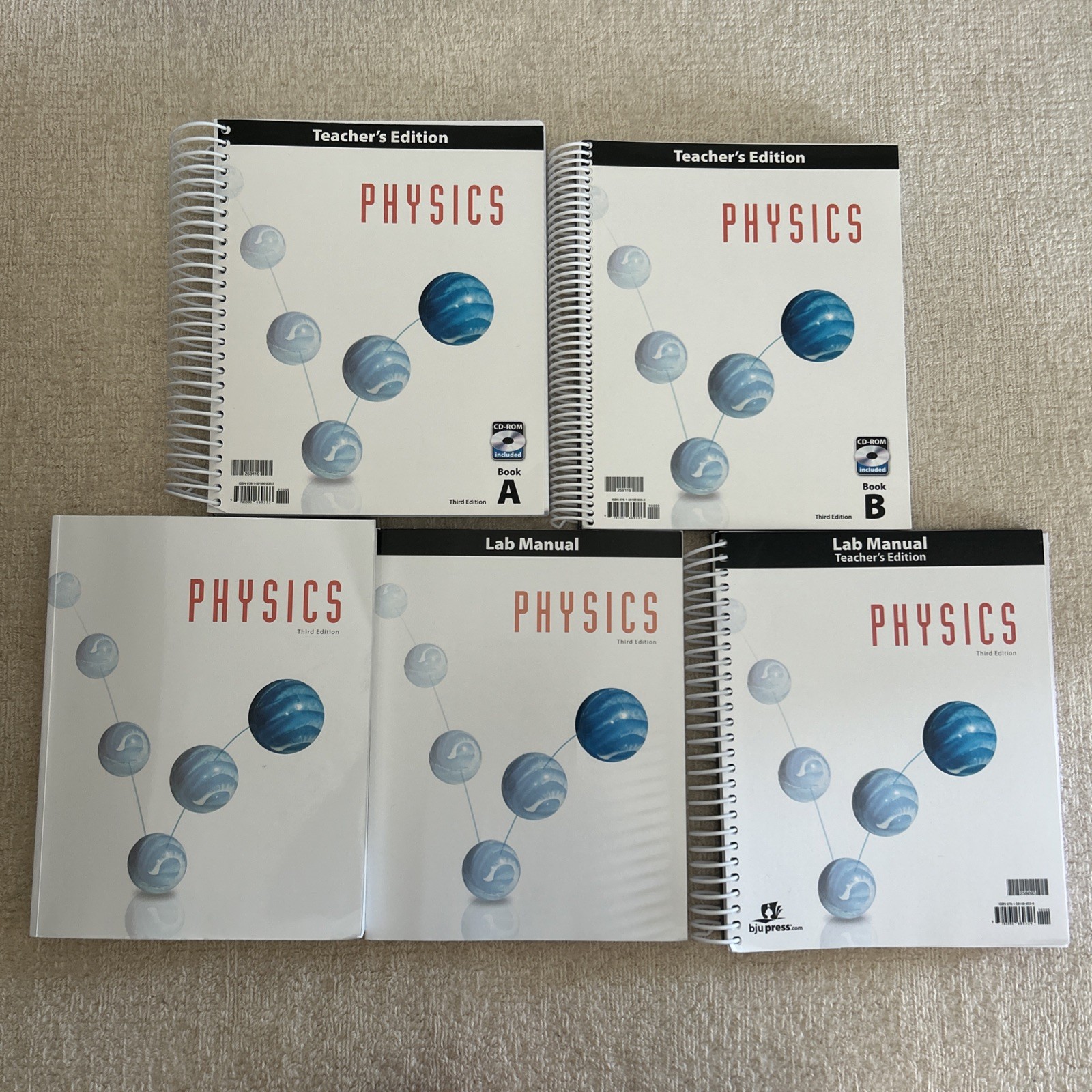BJU Physics (3rd Ed) All Student & Teacher Books New
