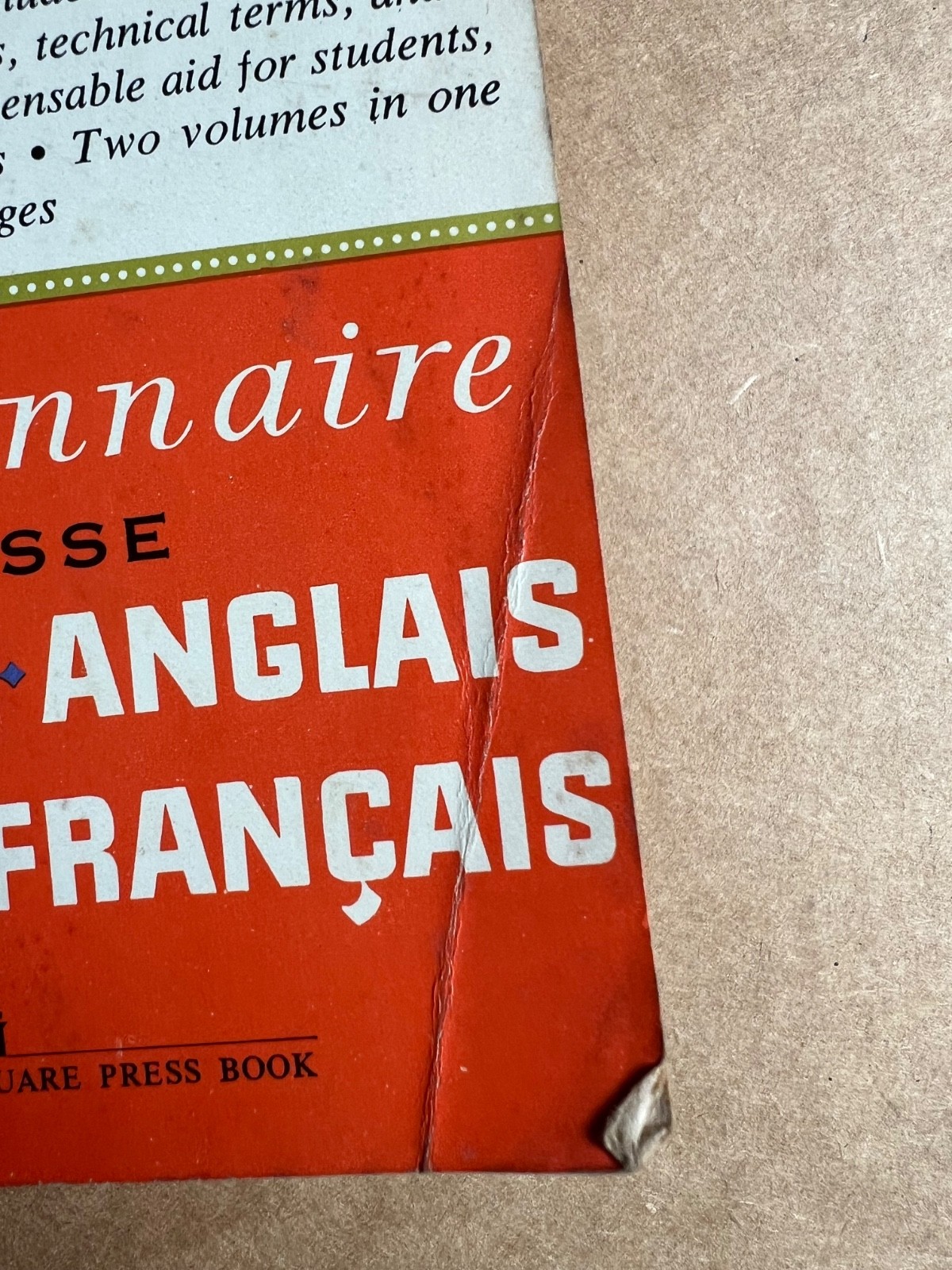 Larousse’s French English dictionary-1962 paperback/Washington Square press