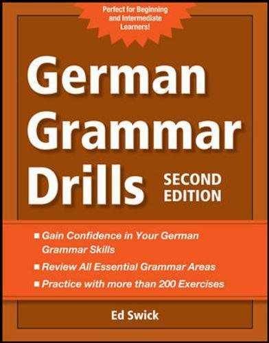 German Grammar Drills (English and German – Paperback, by Swick Ed – Good o