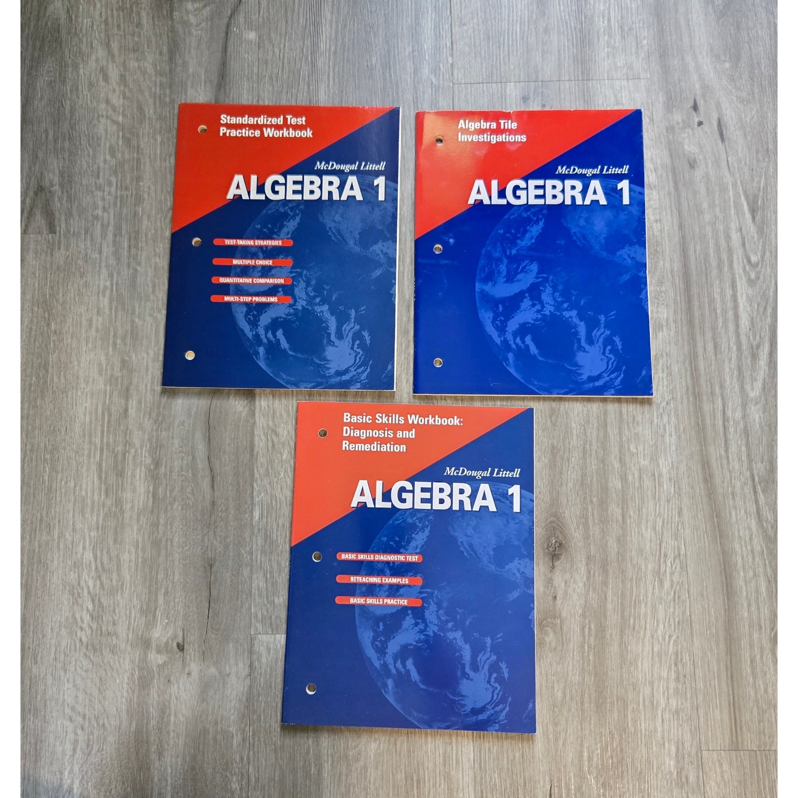McDougal Littel Algebra 1 Book Lot of 14 Chapter 1-12 (Missing 8) Test Practice