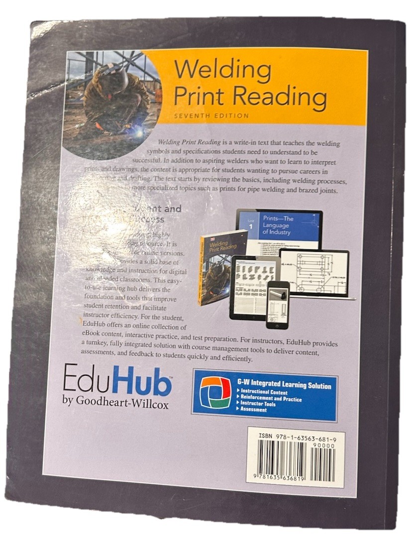 Welding Print Reading 7th Edition Walker Polanin Write-In Textbook G-W