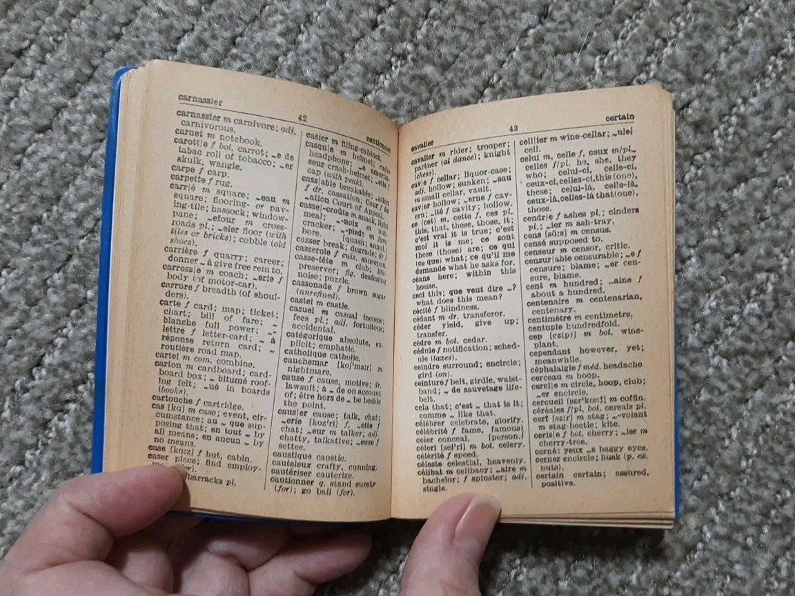 Larousse Dictionnaire Europa FRENCH-ENGLISH Pocket Dictionary 1962 Vintage 3″x4″