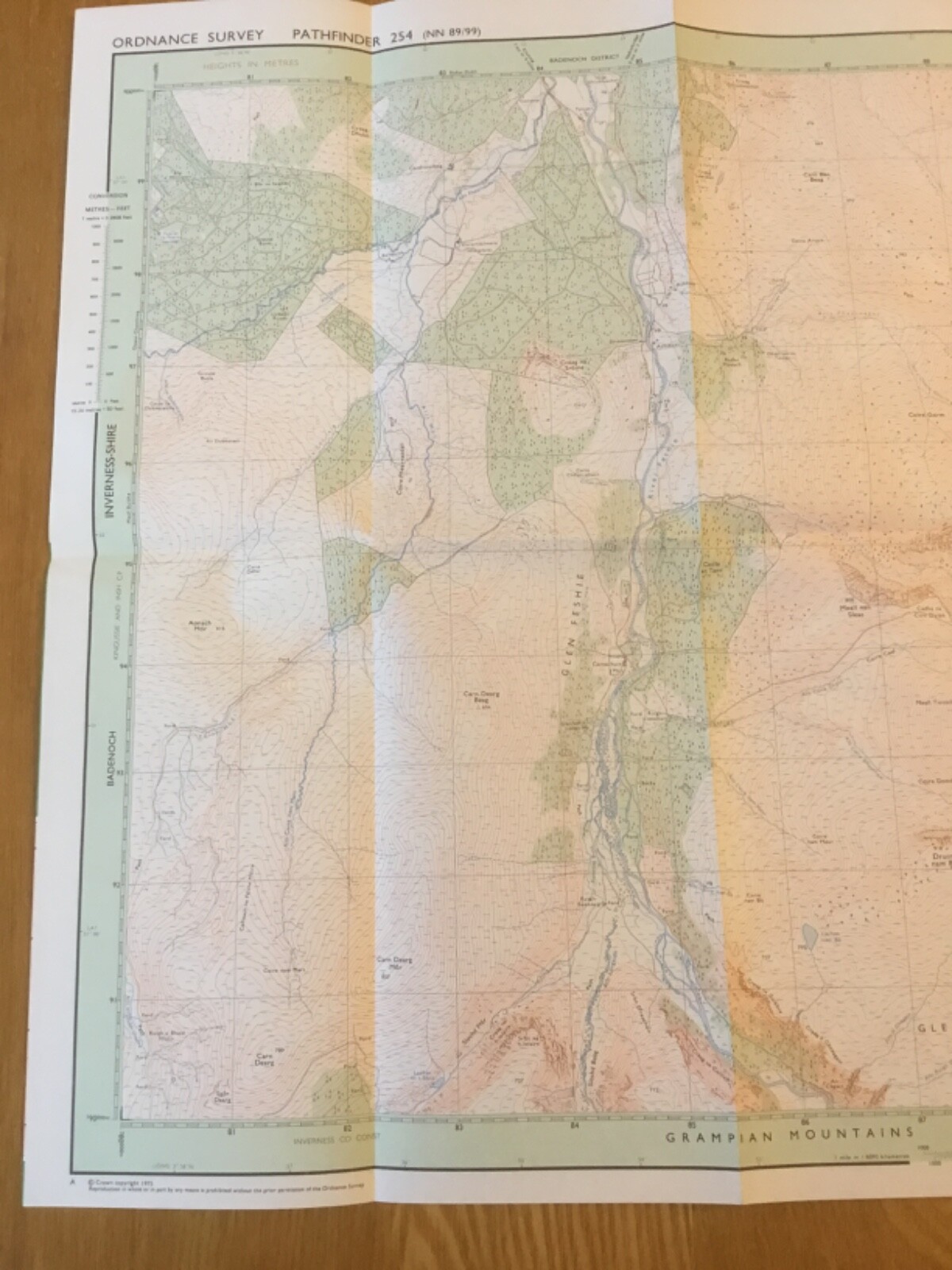 1975 Ordnance Survey Pathfinder Map 254 NN 89/99 Glen Feshie (incl Ben Macdui )