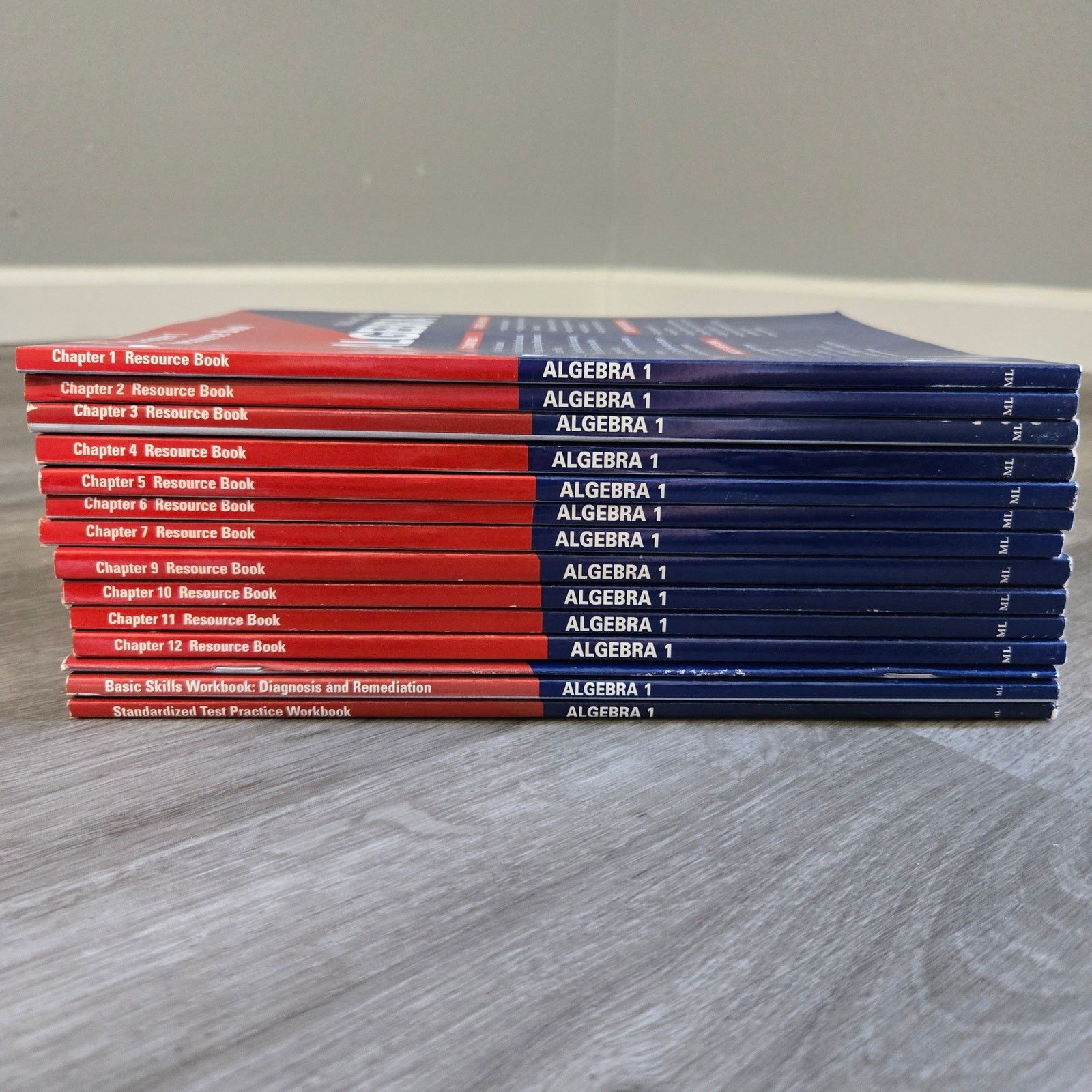 McDougal Littel Algebra 1 Book Lot of 14 Chapter 1-12 (Missing 8) Test Practice
