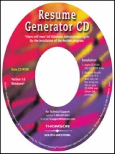 Resume Generator CD-ROM by Cengage South-Western