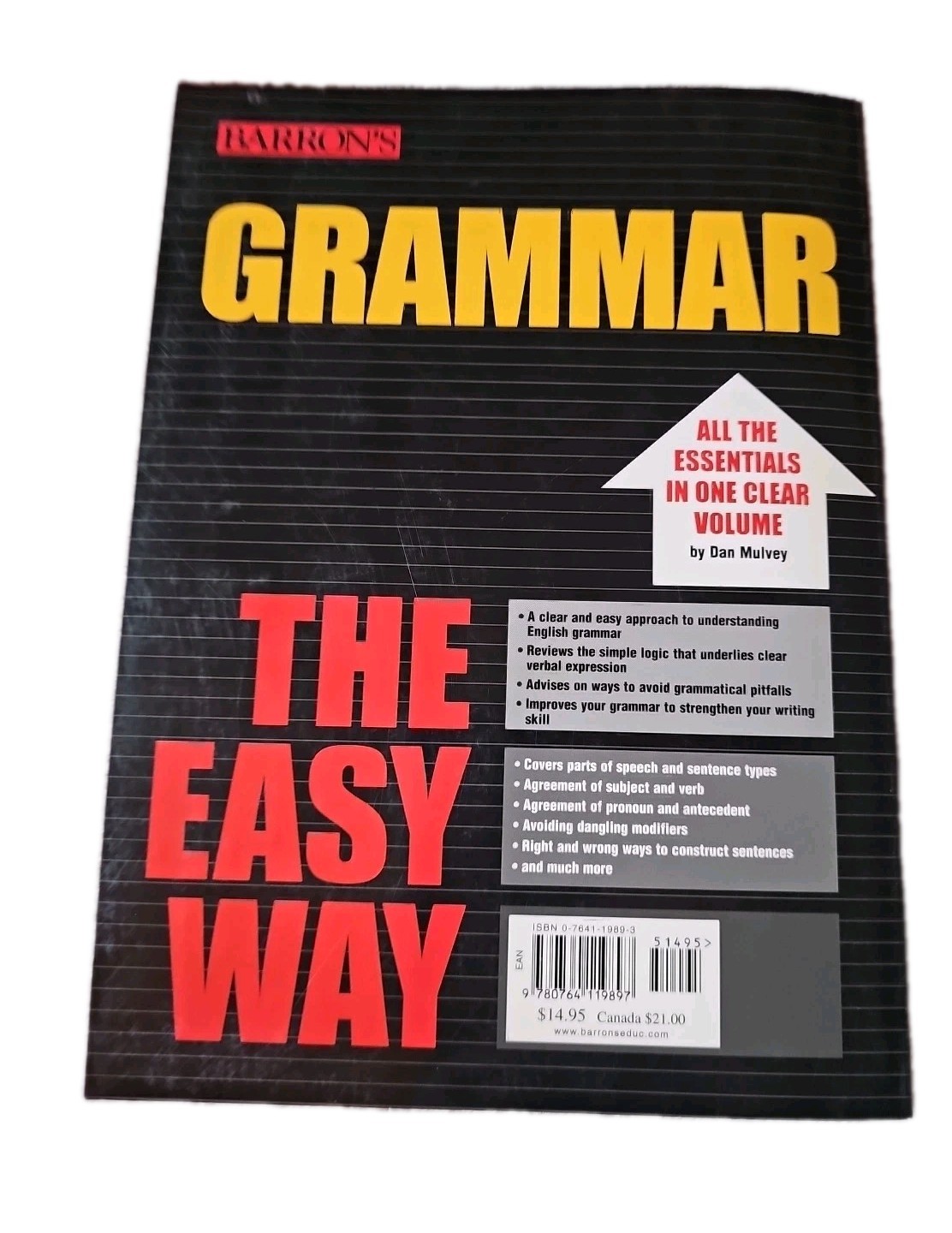 Barron’s Easy Ser.: Grammar the Easy Way by Dan Mulvey (2002, Trade Paperback)