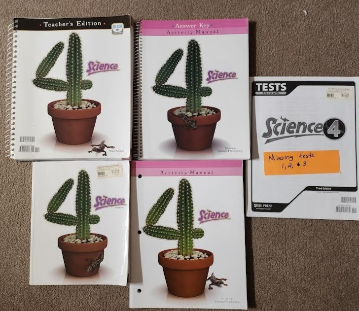 BJU Bob Jones Science 4th grade mixed lot see description