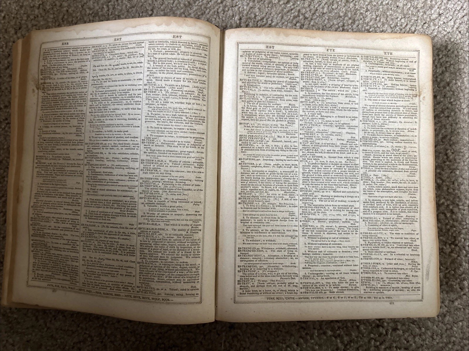 Vtg American Dictionary English Language Webster’s Dictionary, Noah Webster 1856