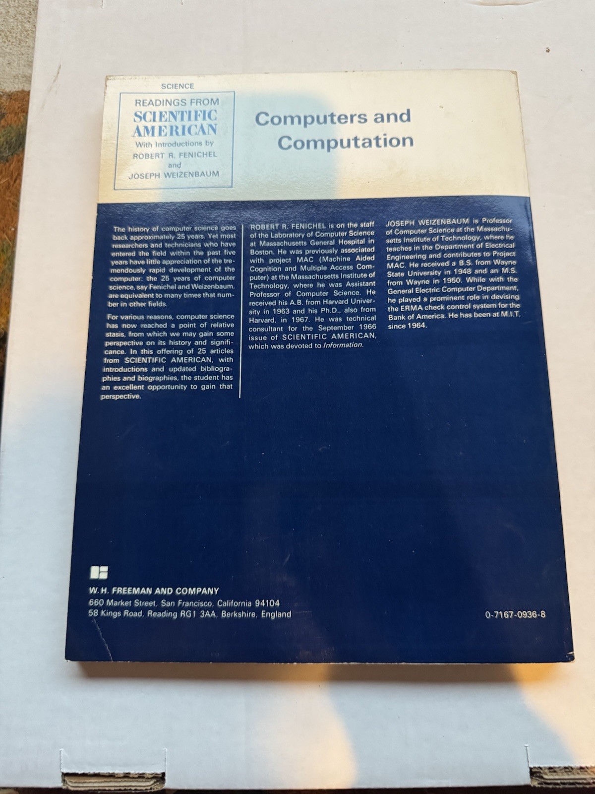 Computers and Computation : Readings from Scientific American Paperback Book