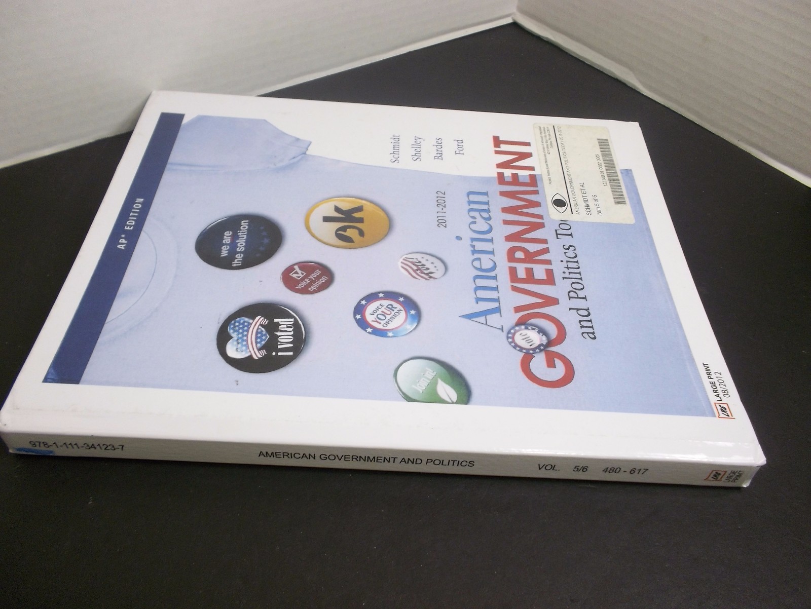 AMERICAN GOVERNMENT LARGE TYPE BOOK FOR THE SEEING IMPAIRED VOLUME 5 OF 6