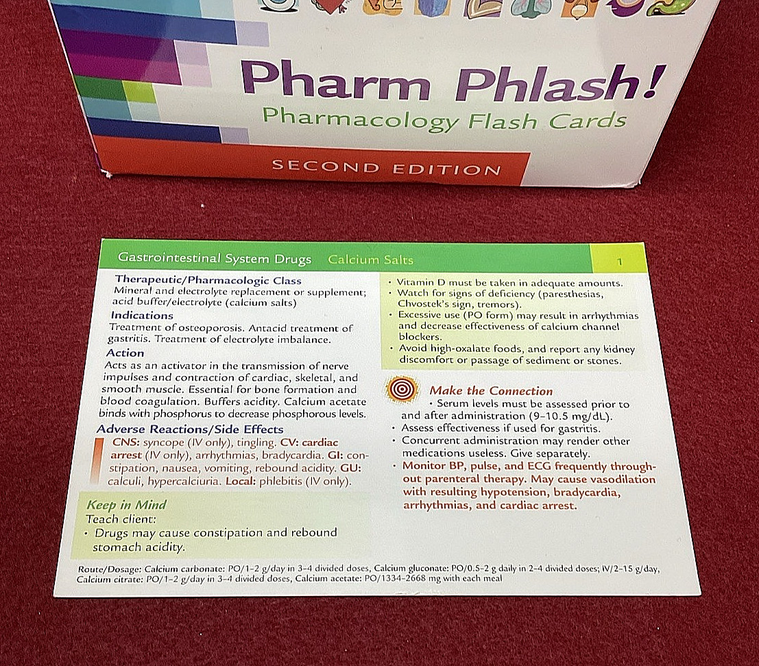 Pharm Phlash Flash Cards for Pharmacy School Pre Owned Excellent Condition