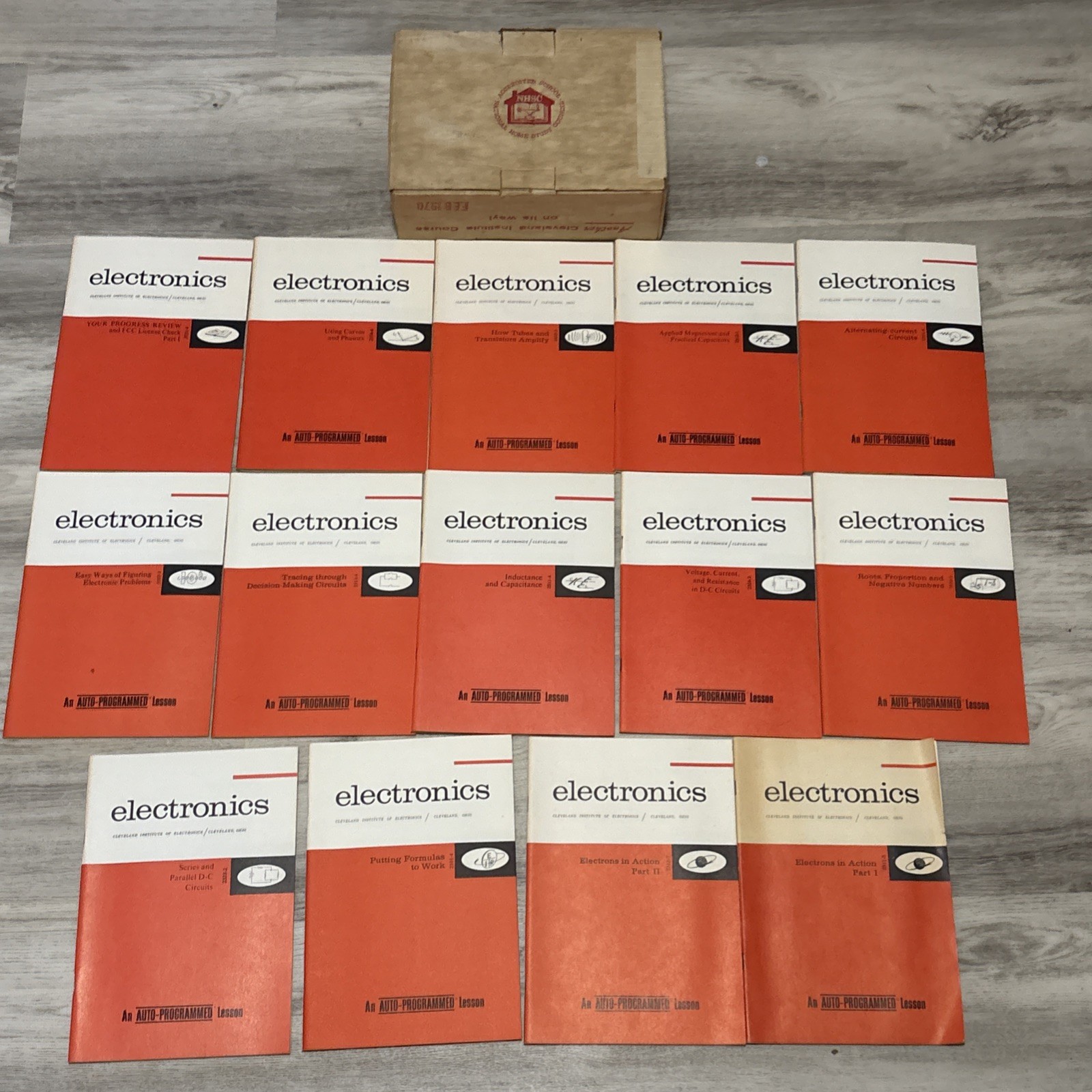 Cleveland Institute Electronics Auto Programmed Lesson Textbook Lot 14 Boxed Set