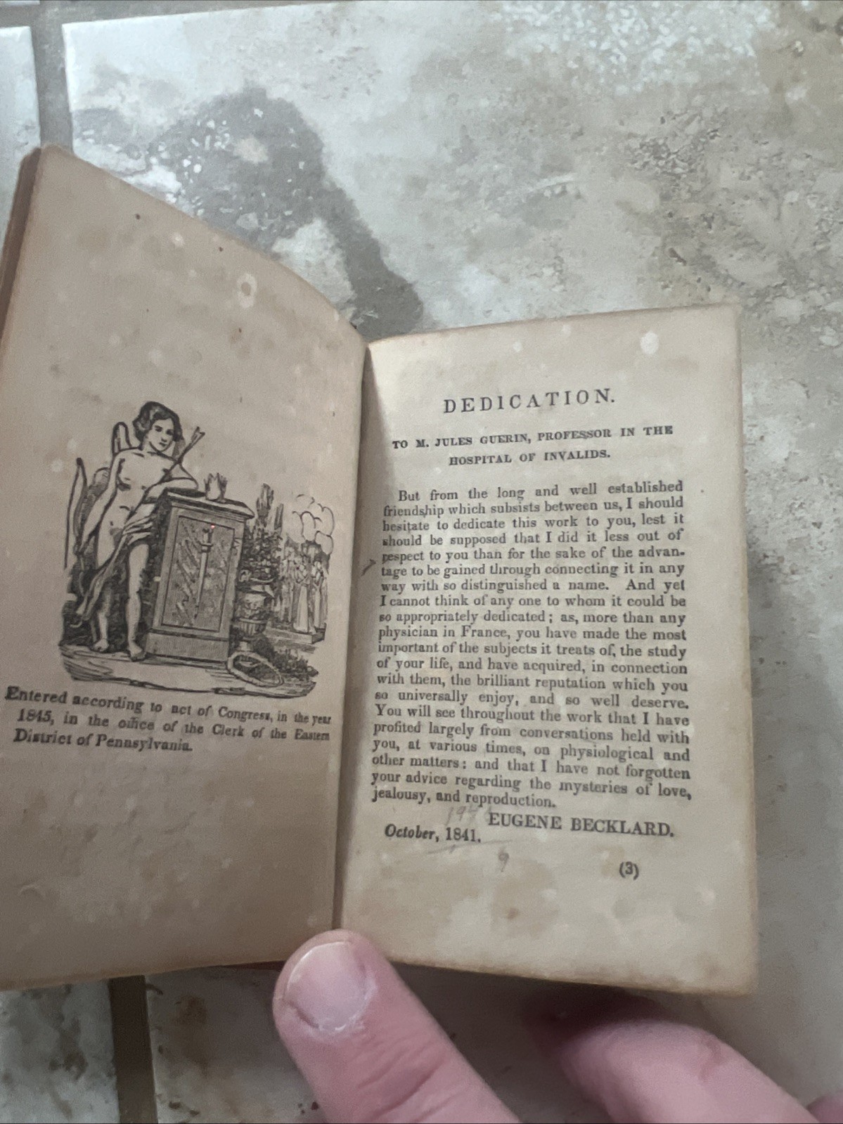 Becklard’s Physiology 1840’s Pocket Size. 3”x4 1/2”. Translated From 3rd ParisEd