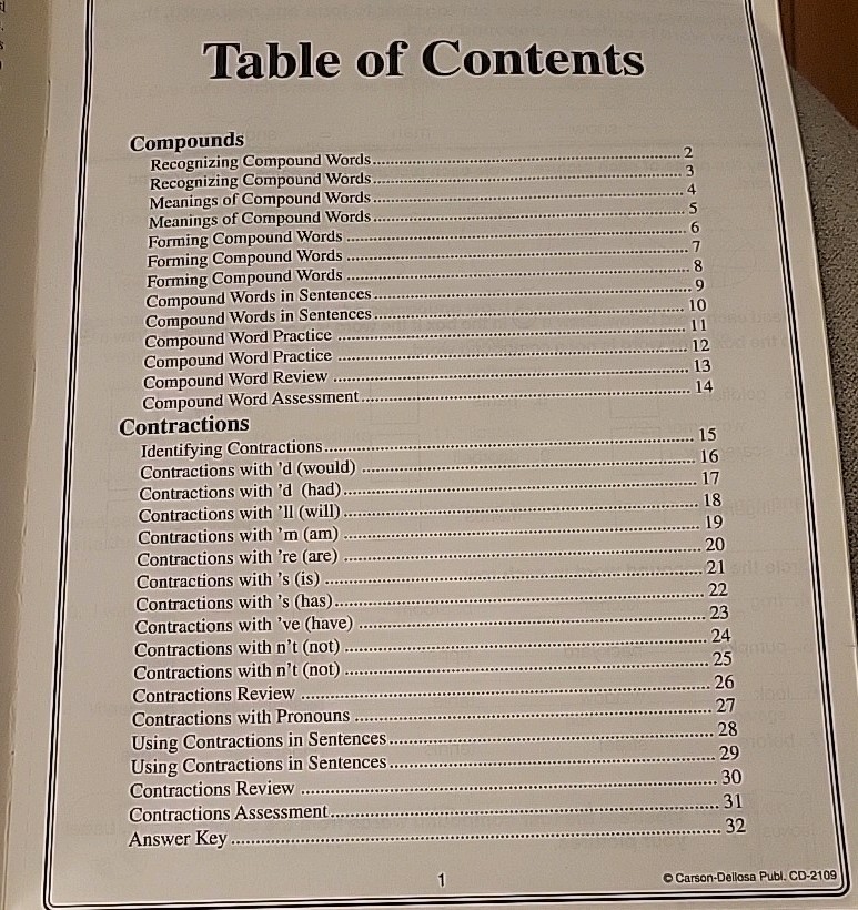 Basic Skills Compounds & Contractions Grade 2
