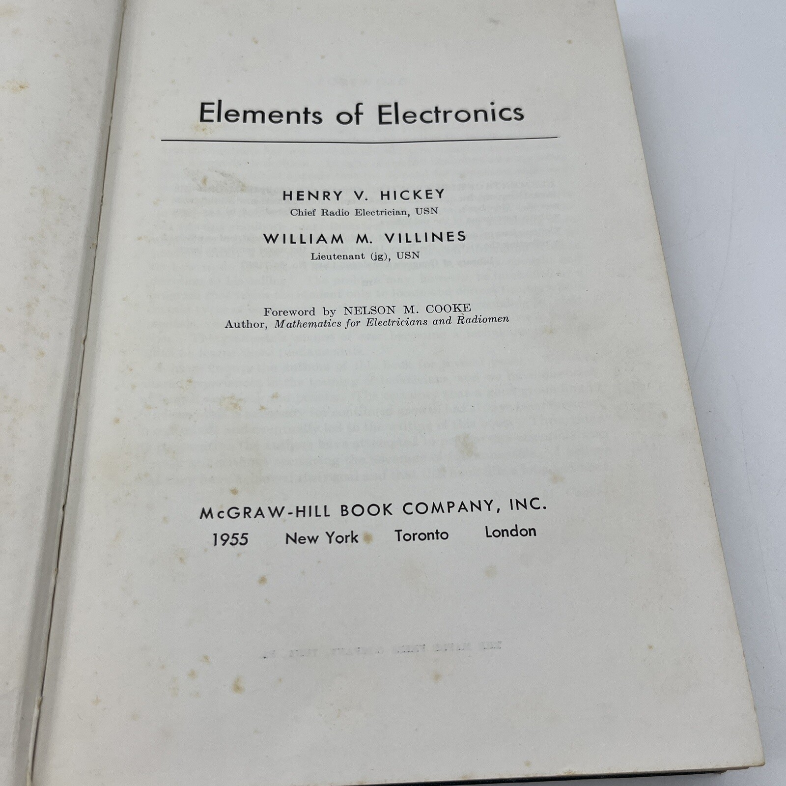 Elements of Electronics By Hickey And Villines Book Electricity Voltage Ammeter