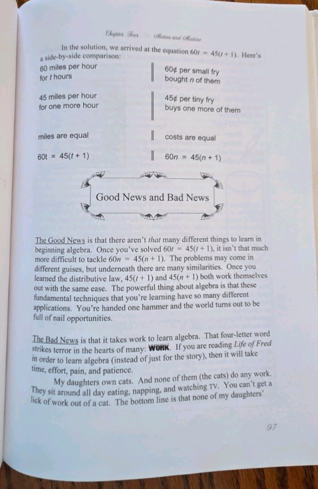 Life of Fred–Beginning Algebra by Stanley F. Schmidt (2009, Hardcover)