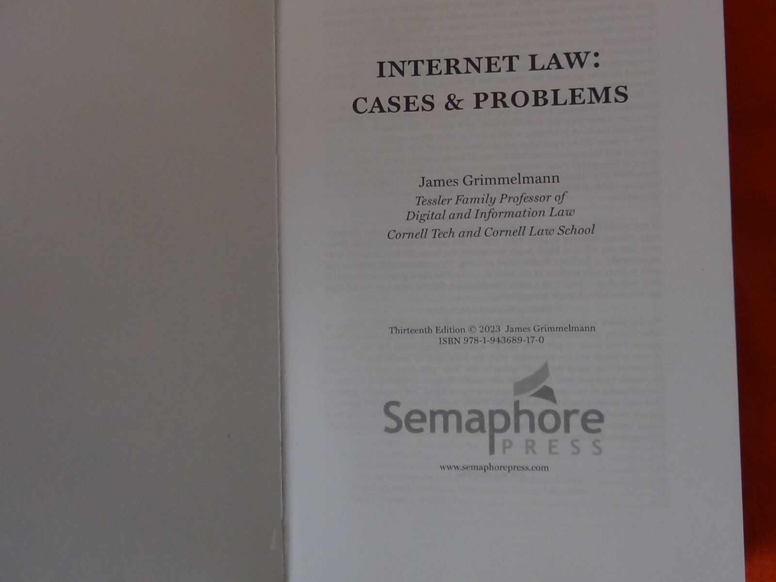 Internet Law Cases Problems Paperback by Grimmelmann James 13 Edition Very Good