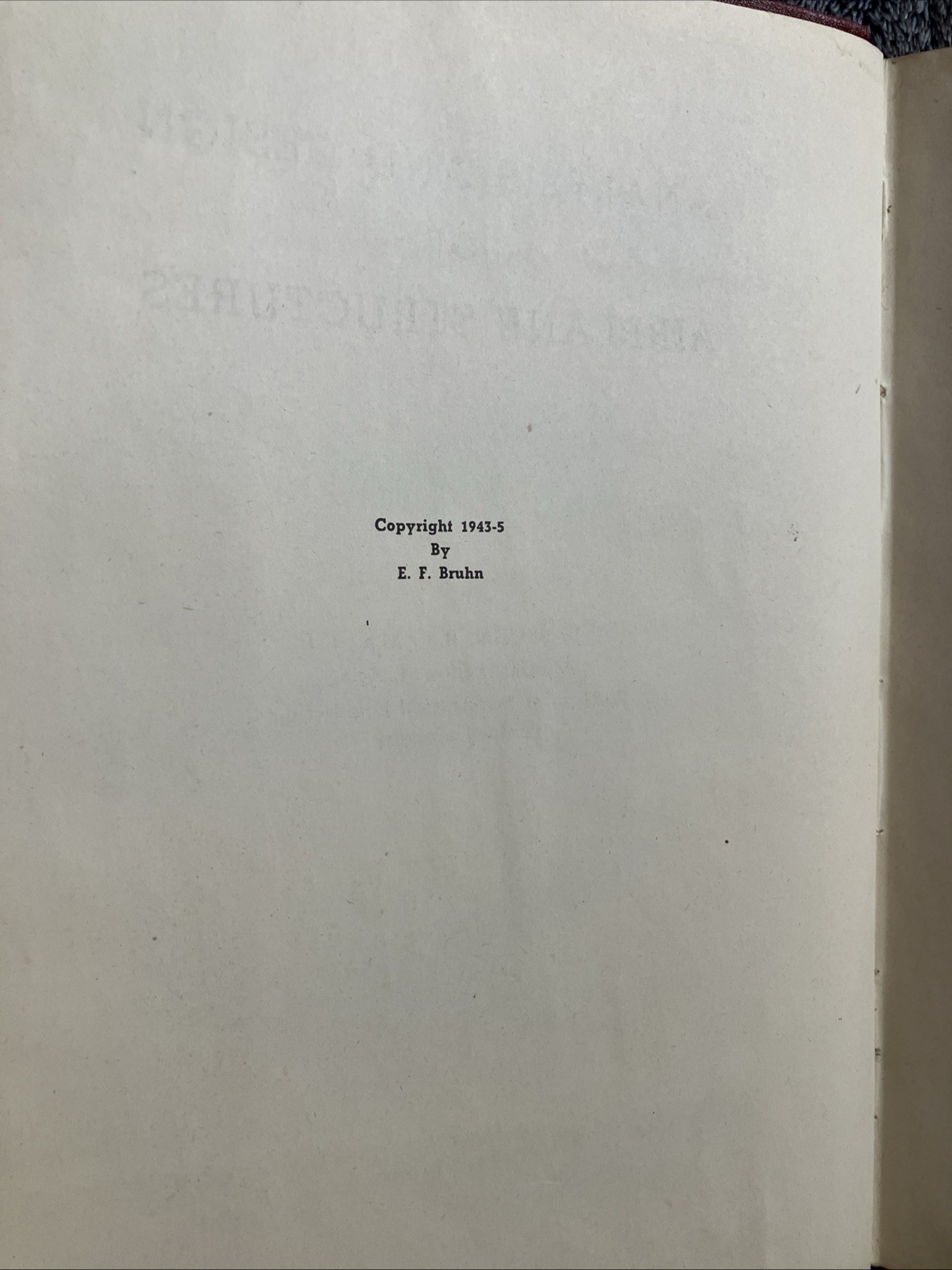 Analysis And Design of Airplane Structures By E.F. Bruhn 1943 Vintage HC