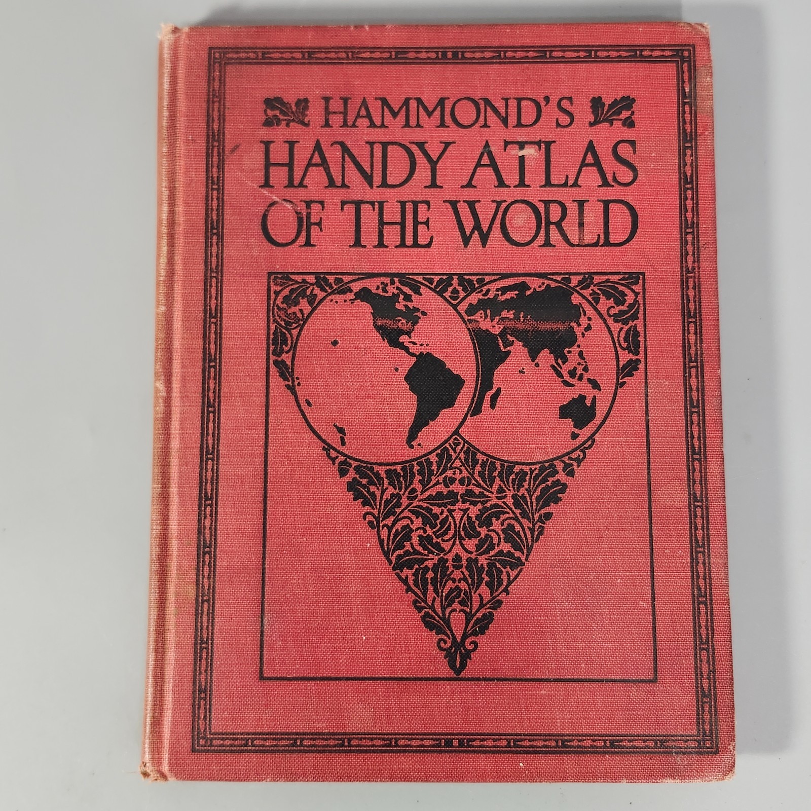Hammond Handy Atlas of The World 1932 HC Book Color Maps Hammond Company 8″x6″